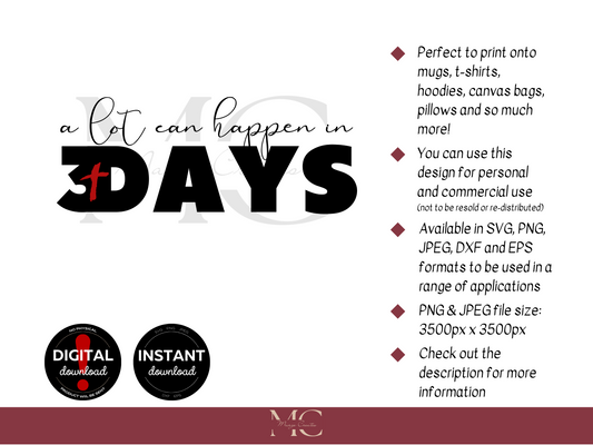 A Lot Can Happen In Three Days SVG PNG