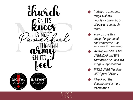 A Church On Its Knees Is More Powerful PNG & SVG