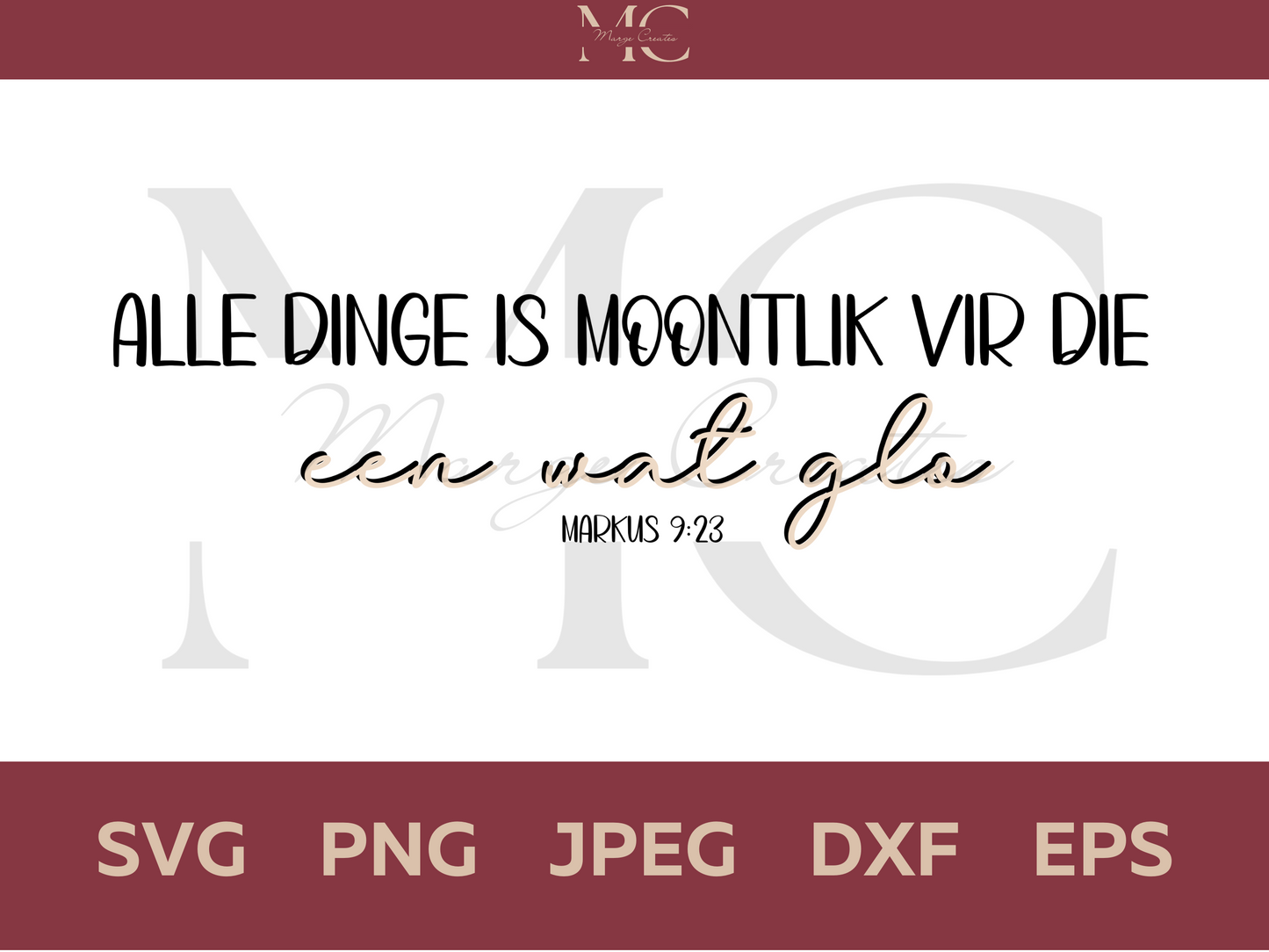 Alle Dinge Is Moontlik Vir Die Een Wat Glo PNG & SVG