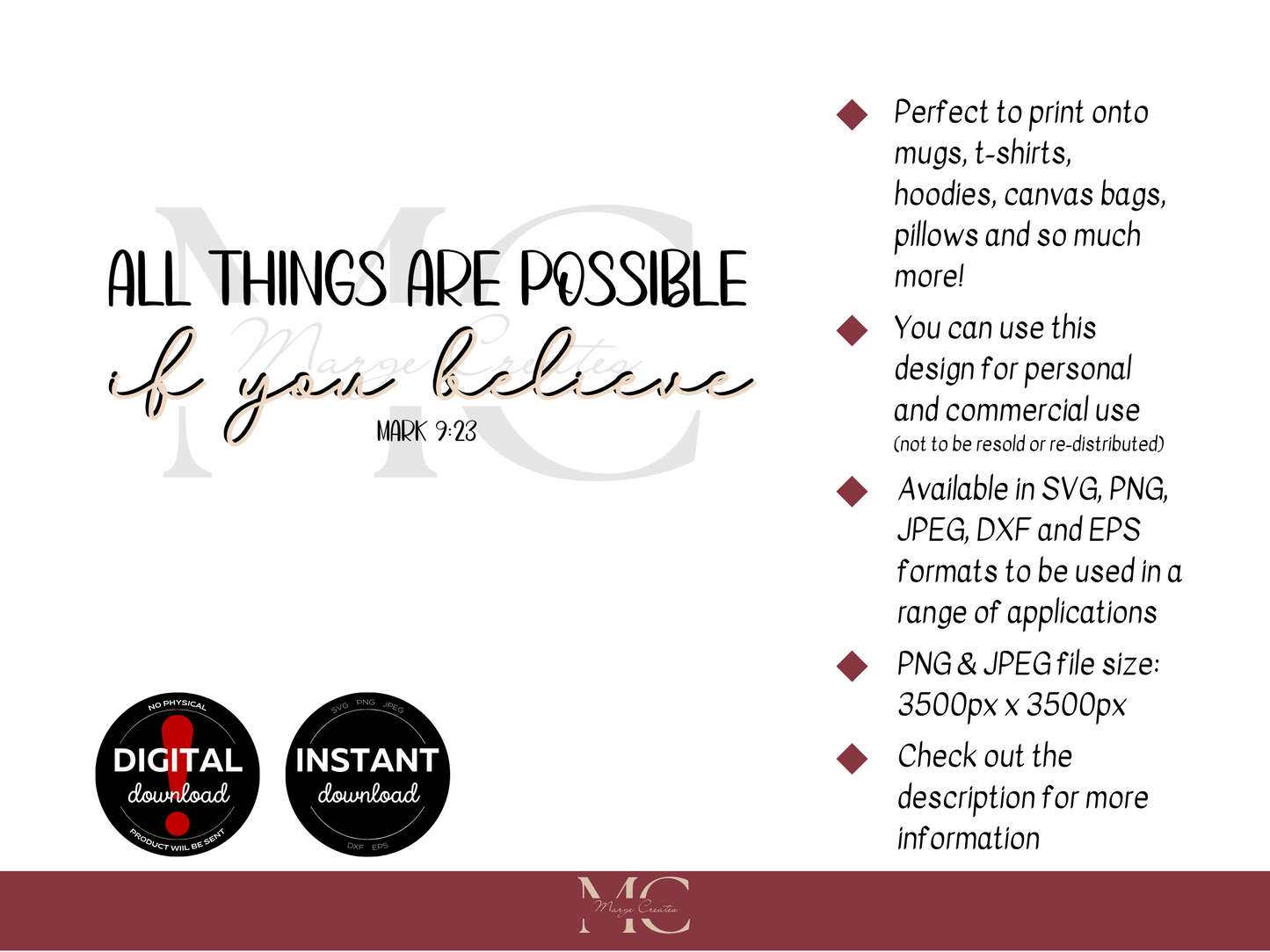 All Things Are Possible If You Believe PNG & SVG