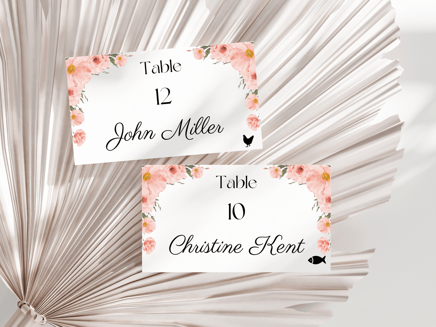 Soft Pink Floral Wedding Seating Template Bundle with Alphabetical Seating Chart, Printable Templates