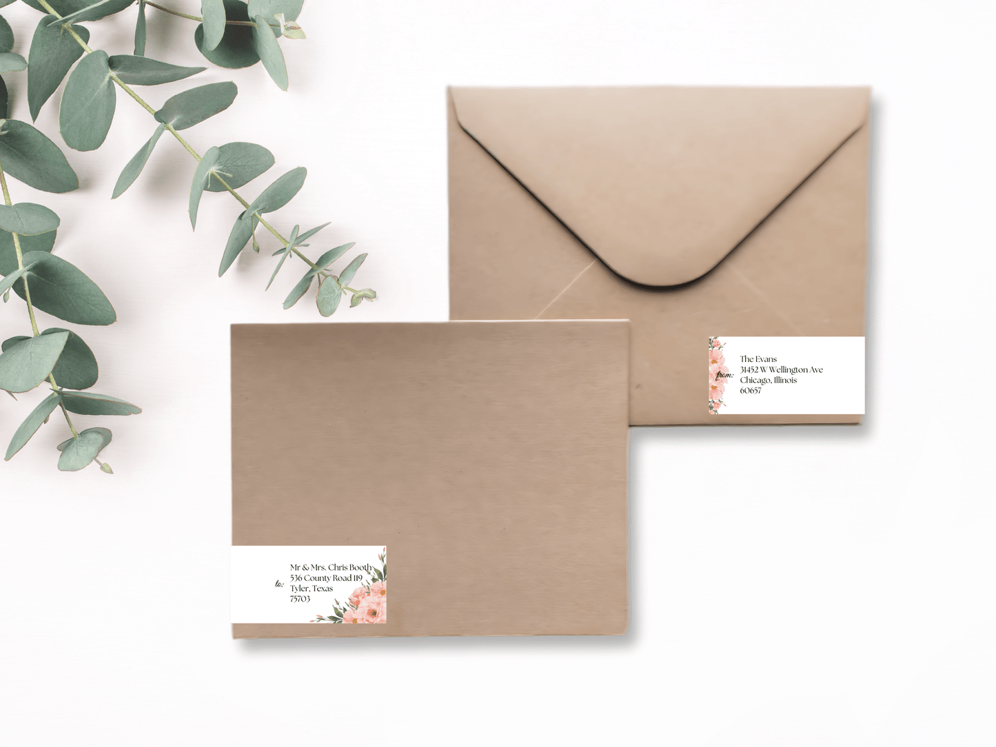Soft Pink Floral Wedding Envelope Decoration Template Bundle, (WA), Liner Design 3, Printable Templates