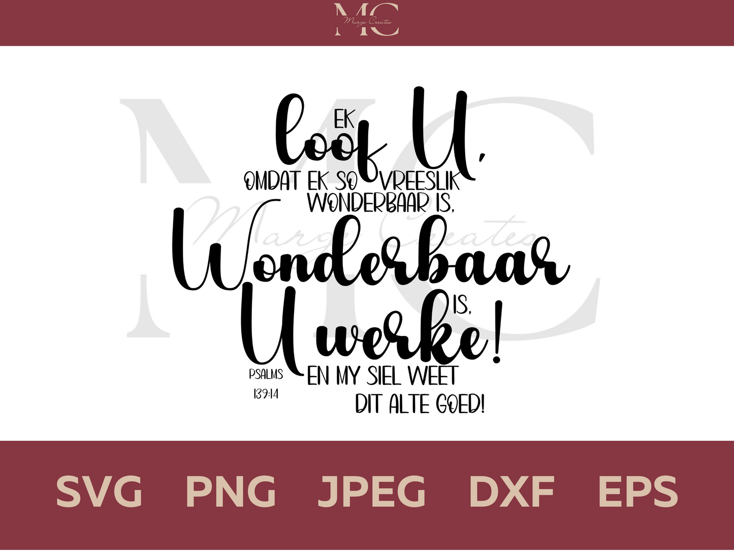 Ek Loof U, Omdat Ek So Vreeslik Wonderbaar Is PNG & SVG