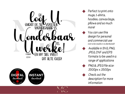 Ek Loof U, Omdat Ek So Vreeslik Wonderbaar Is PNG & SVG