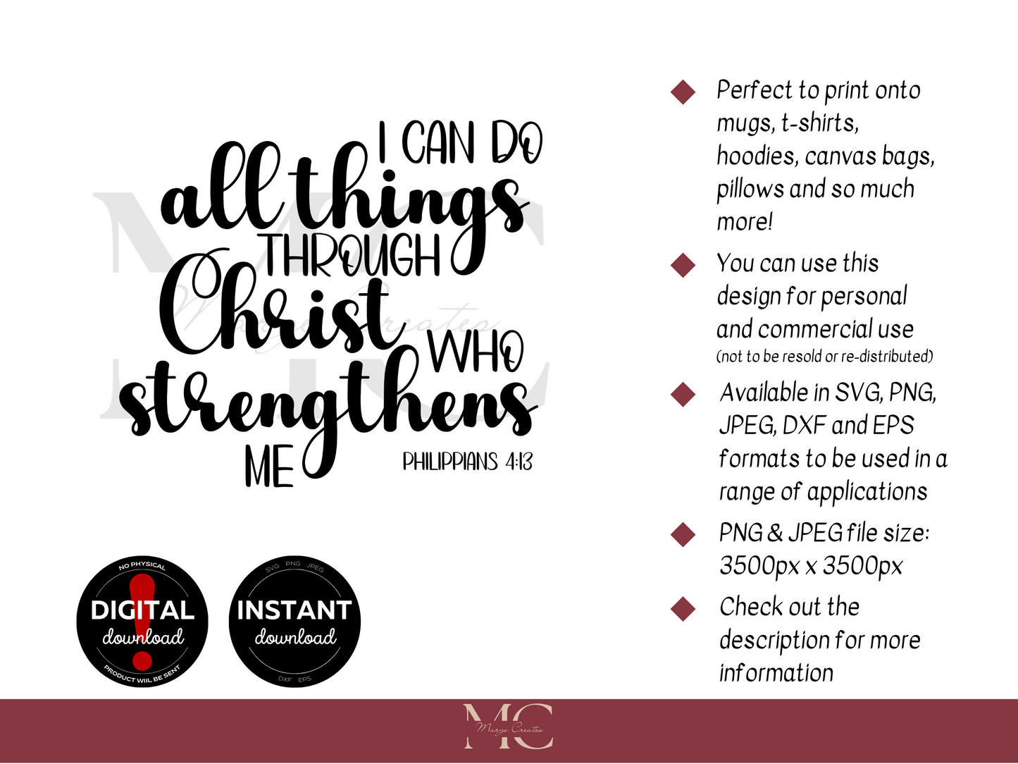 I Can Do All Things Through Christ Who Strengthens Me PNG & SVG