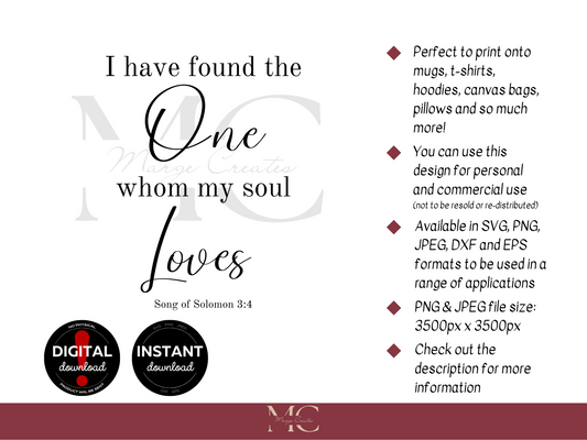I Have Found The One Whom My Soul Loves PNG & SVG