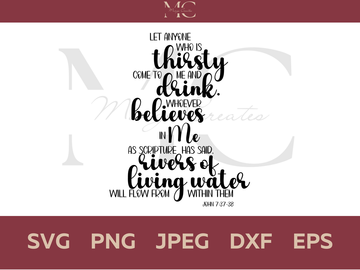 Let Anyone Who Is Thirsty Come To Me And Drink PNG & SVG