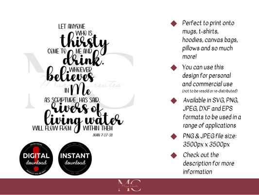 Let Anyone Who Is Thirsty Come To Me And Drink PNG & SVG