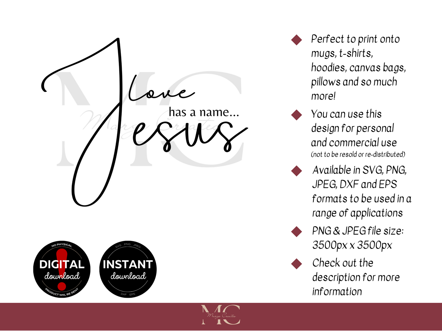 Love Has a Name Jesus PNG & SVG