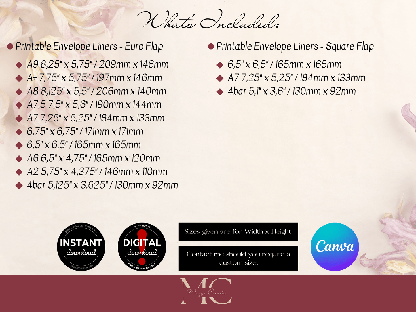 Eucalyptus Wedding Envelope Liners Templates, Printable Templates