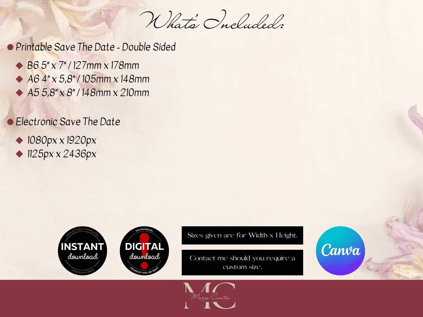 Eucalyptus & Gold Wedding Save the Date Templates, Printable & Digital Templates