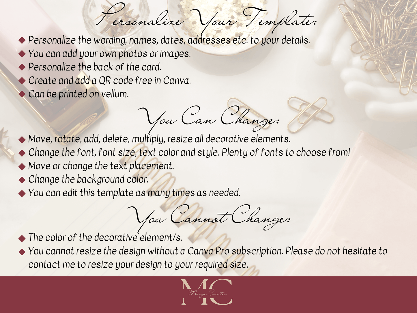 Minimalist Photo Wedding Invitation & Insert Card Template Bundle, Printable & Digital Templates