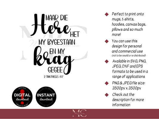 Maar Die Here Het My Bygestaan En My Krag Gegee PNG & SVG
