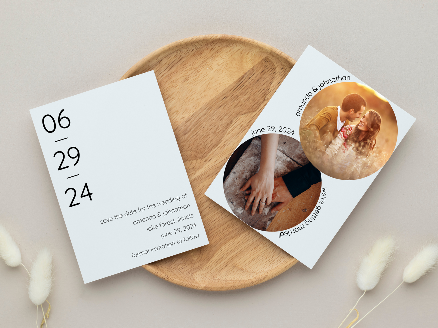 Minimalist Photo Wedding Save the Date Template, Printable & Digital Templates
