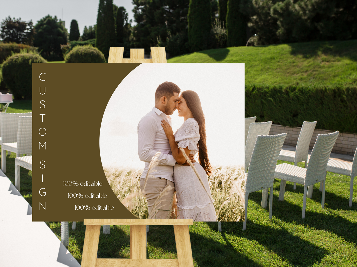 Minimalist Photo Wedding Sign Template Bundle, Printable Templates