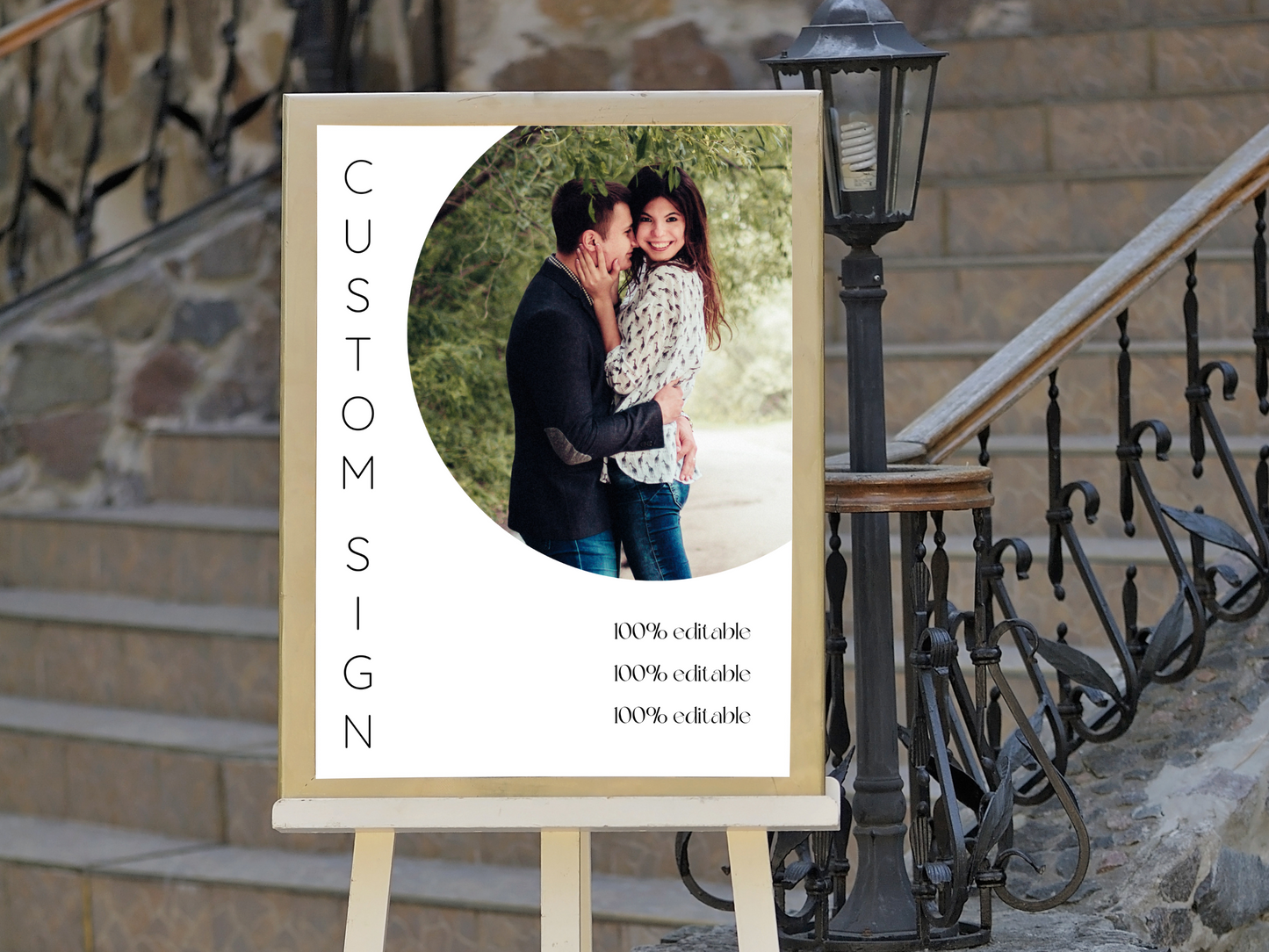 Minimalist Photo Wedding Custom Sign Template, Printable Templates