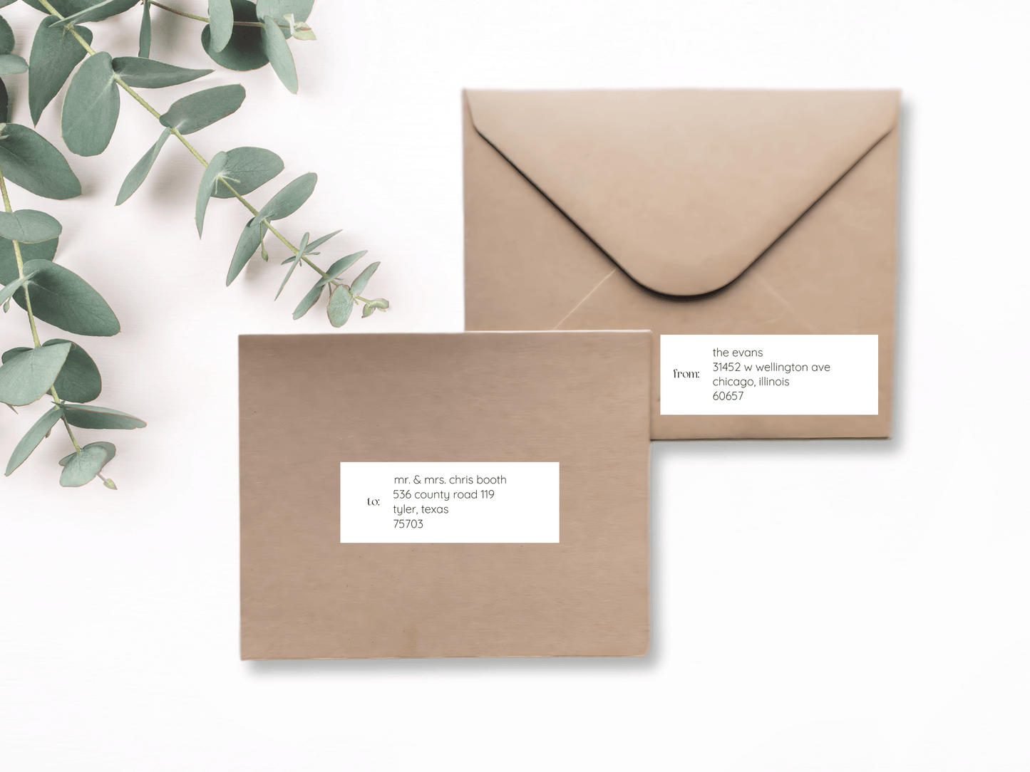 Minimalist Round Photo Wedding Invitation Suite with Envelope Decoration Templates, Envelope Design 2 (2Pc), Printable Templates