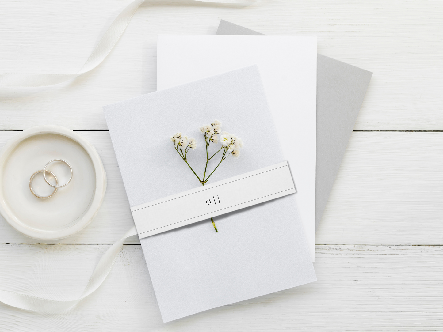 Minimalist Wedding Belly Band Template, Printable Templates