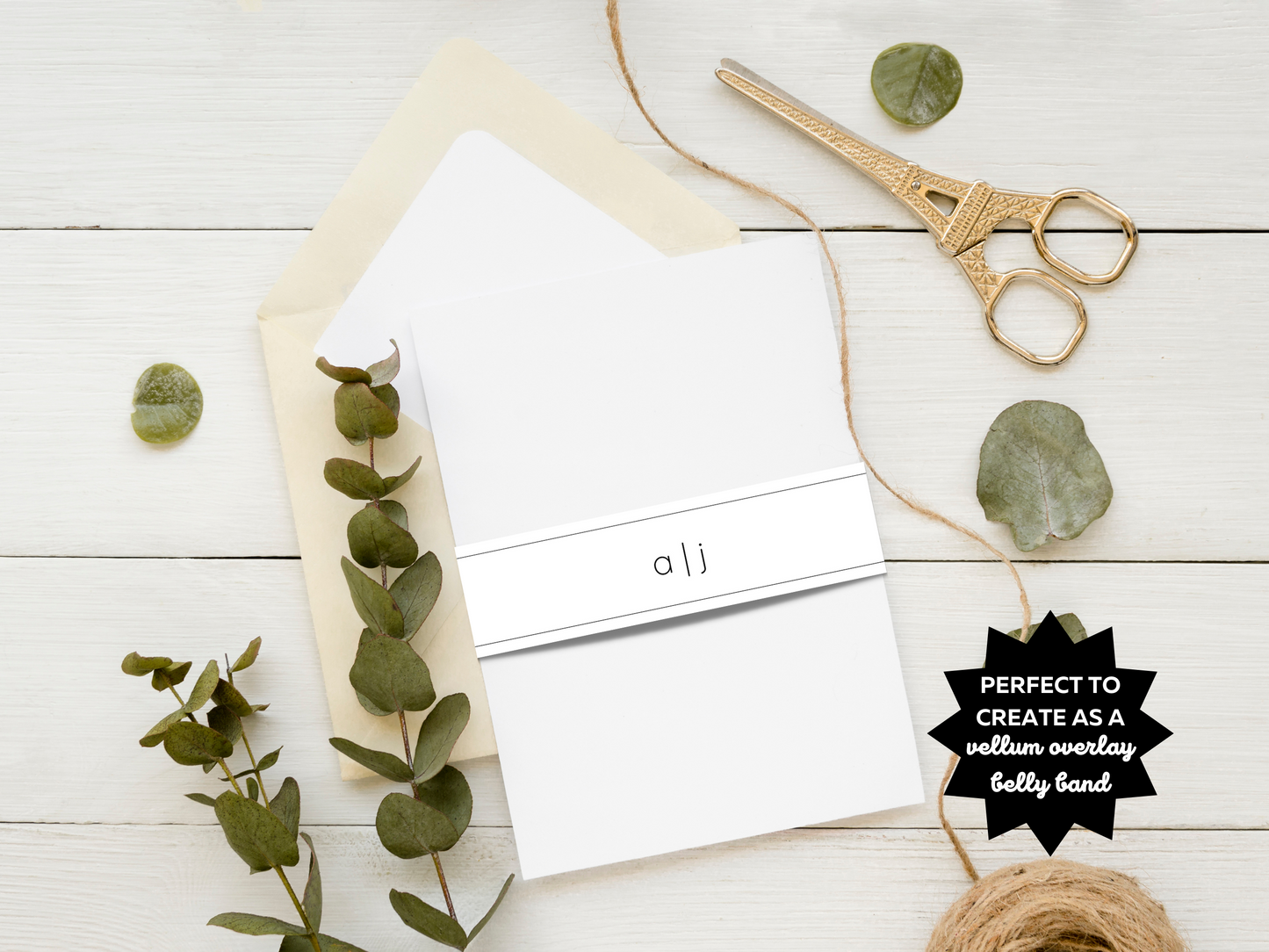 Minimalist Photo Wedding Envelope Decorative Template Bundle, Printable Templates