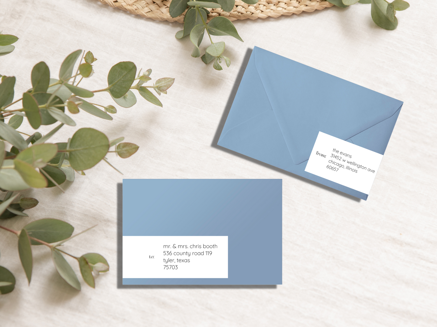Minimalist Wedding Wrap Around Address Label Template, Printable Templates