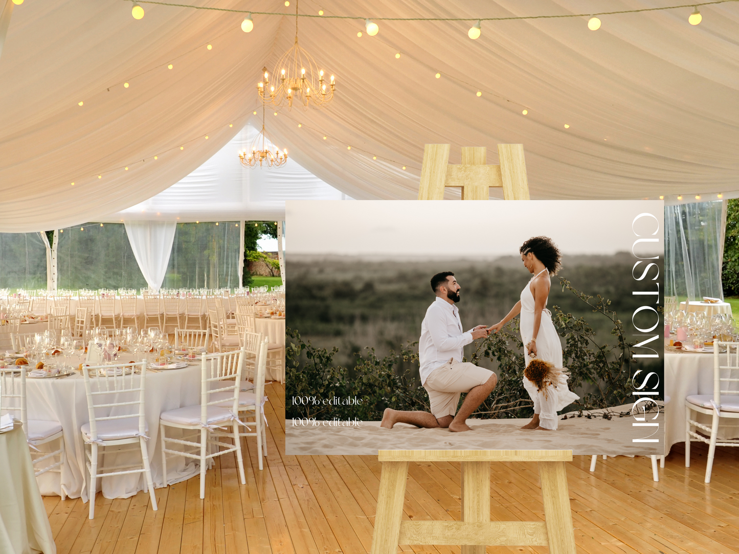 Modern Minimalist Photo Wedding Custom Sign Template, Printable Templates