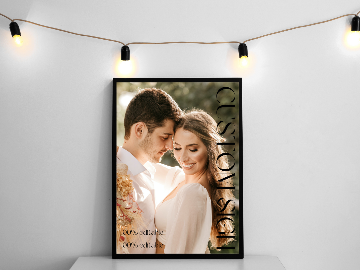 Modern Minimalist Photo Wedding Sign Template Bundle, Printable Templates