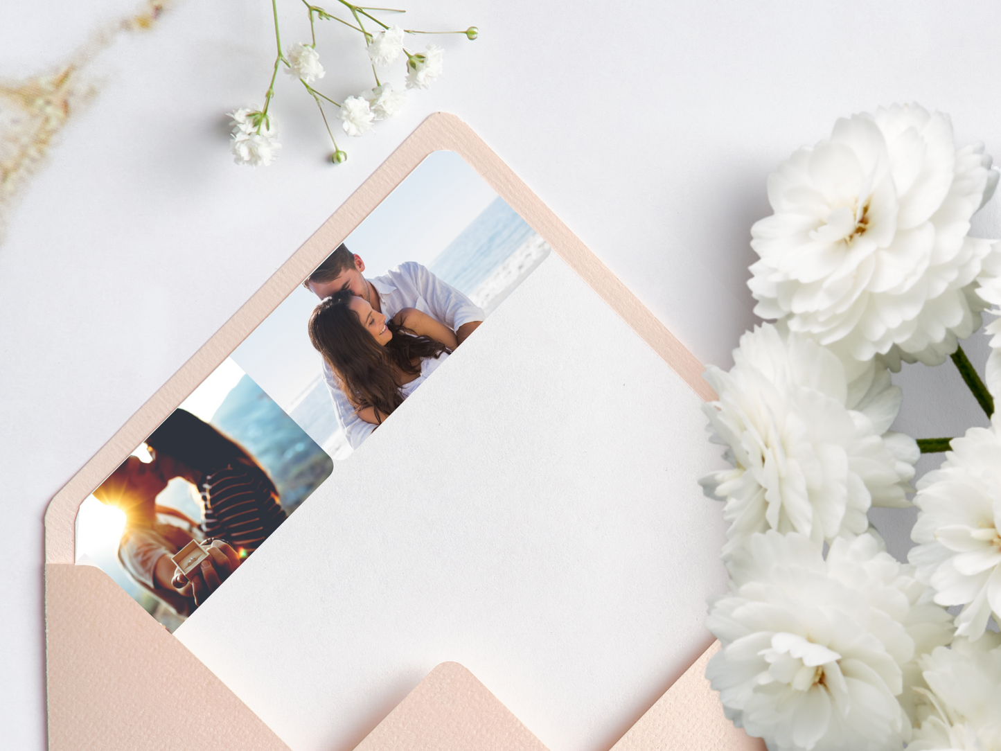 Modern Minimalist Photo Wedding Envelope Liner Template, Printable Templates