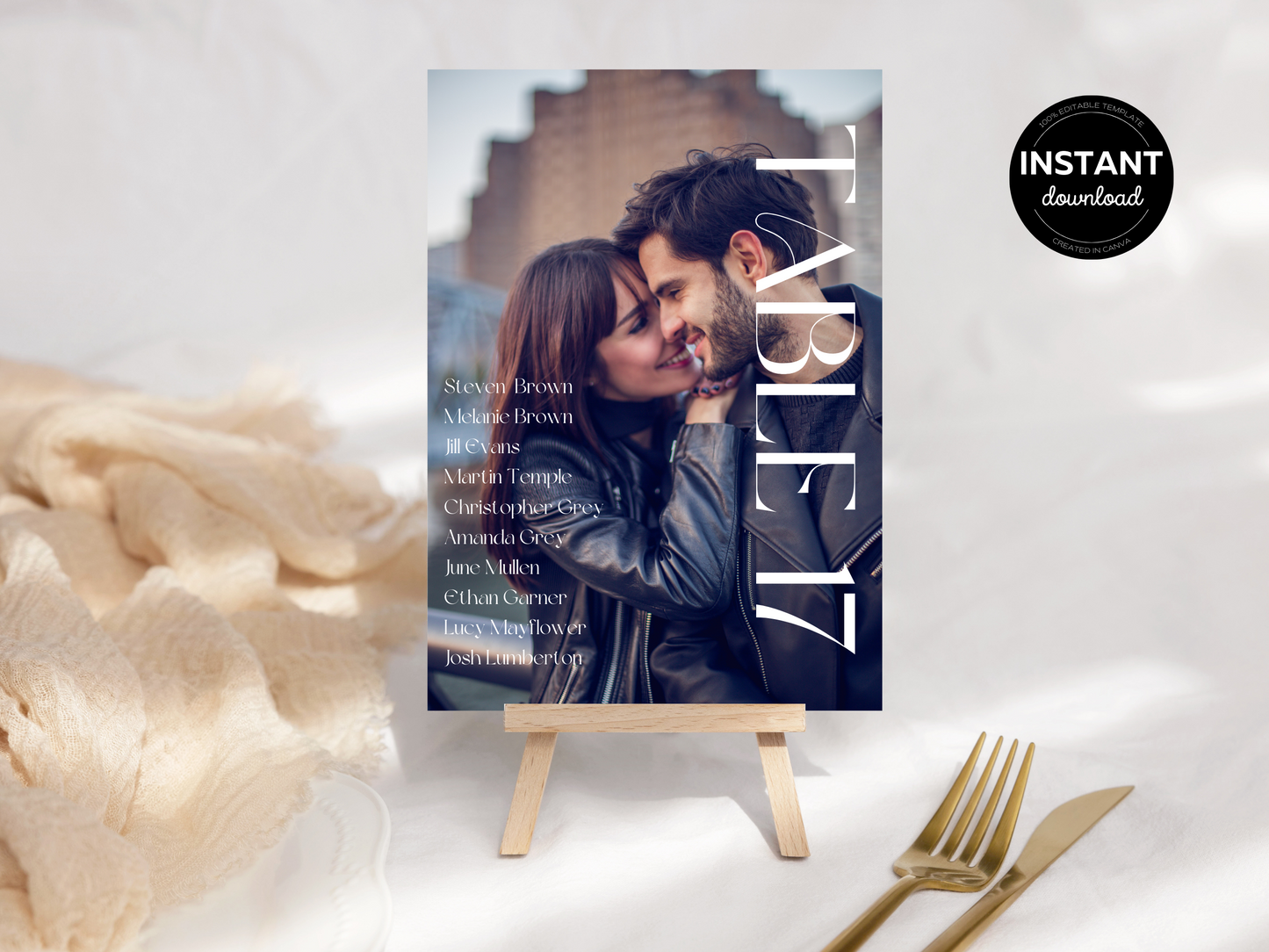 Modern Minimalist Photo Wedding Seating Template Bundle, Printable Templates