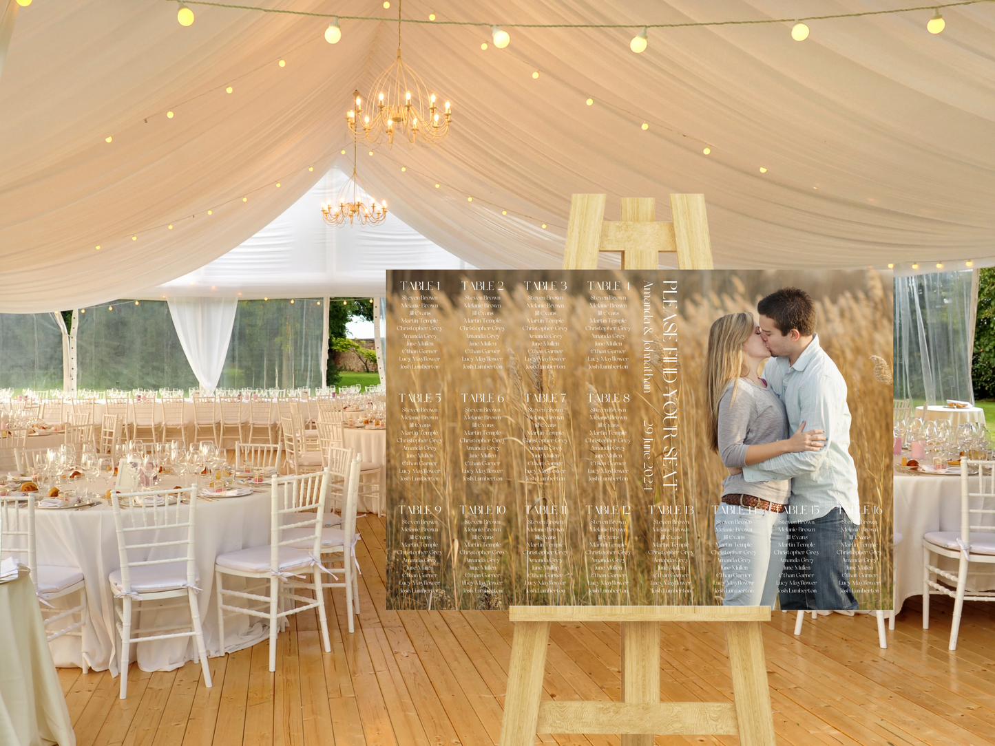 Modern Minimalist Photo Wedding Seating Template Bundle, Printable Templates