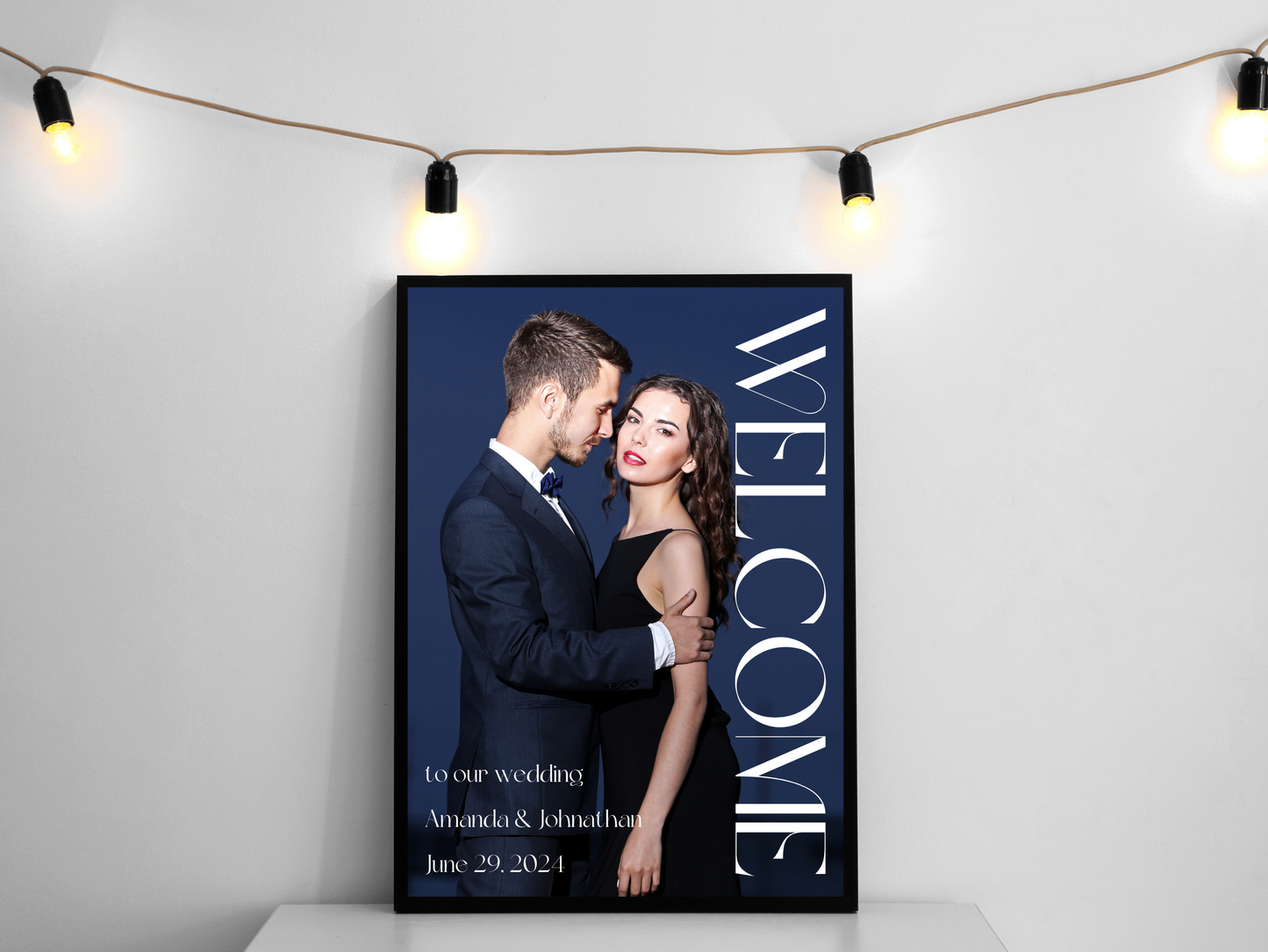 Modern Minimalist Photo Wedding Welcome Sign Template, Printable Templates