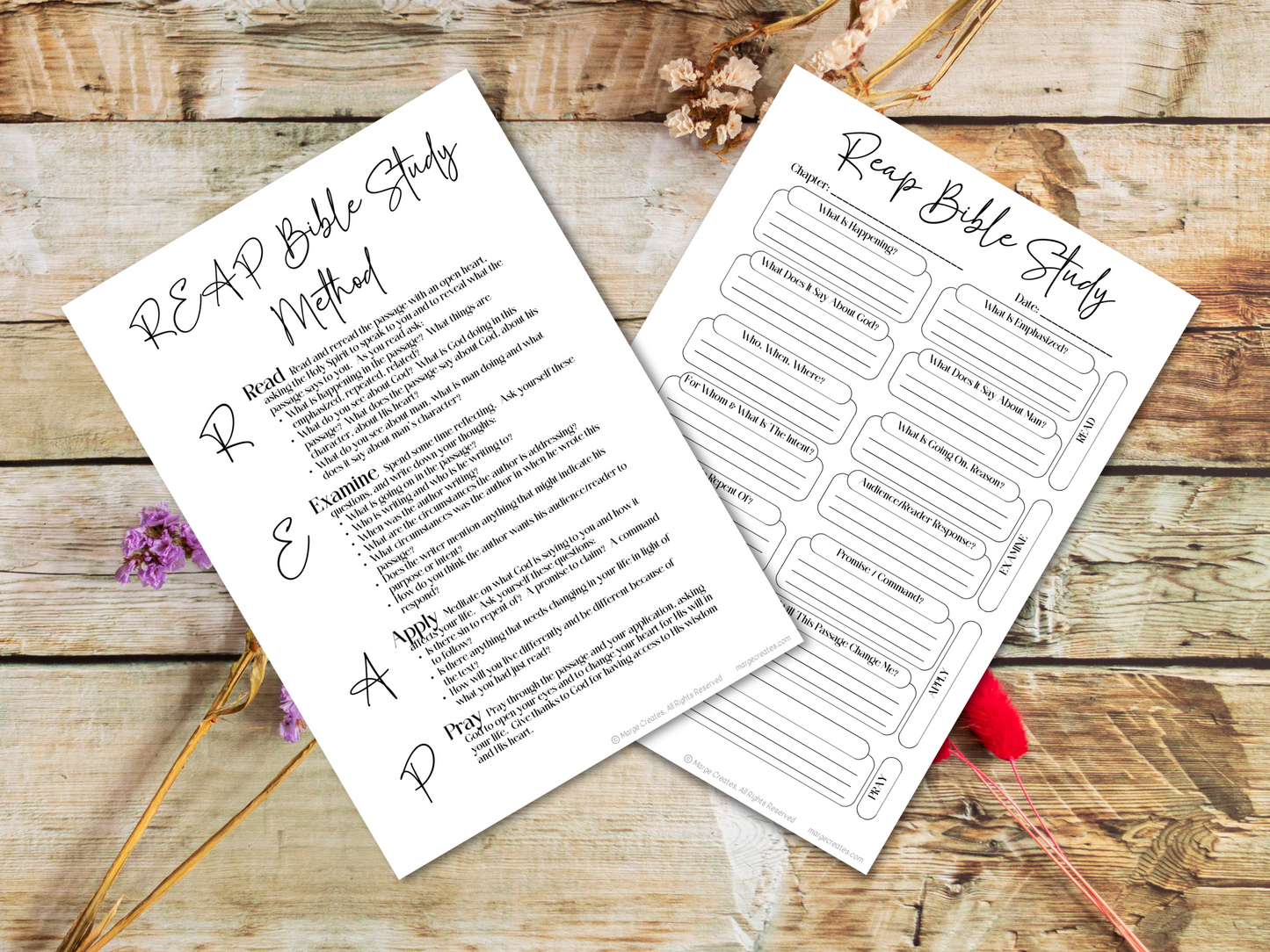 REAP Bible Study Method Worksheet