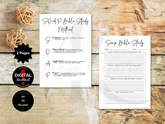 SOAP Bible Study Method Worksheet
