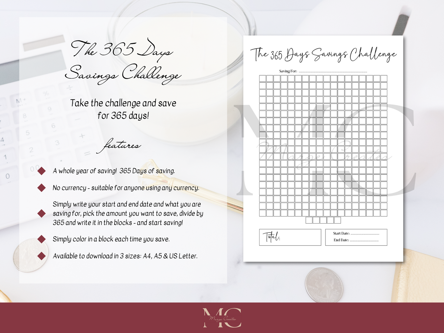 The 365 Days Savings Challenge Tracker