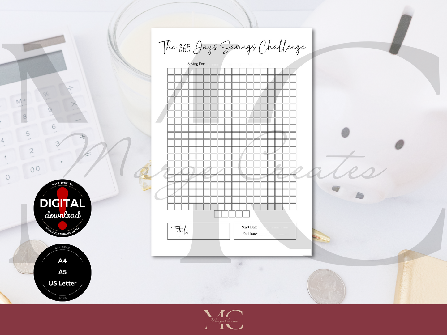 The 365 Days Savings Challenge Tracker
