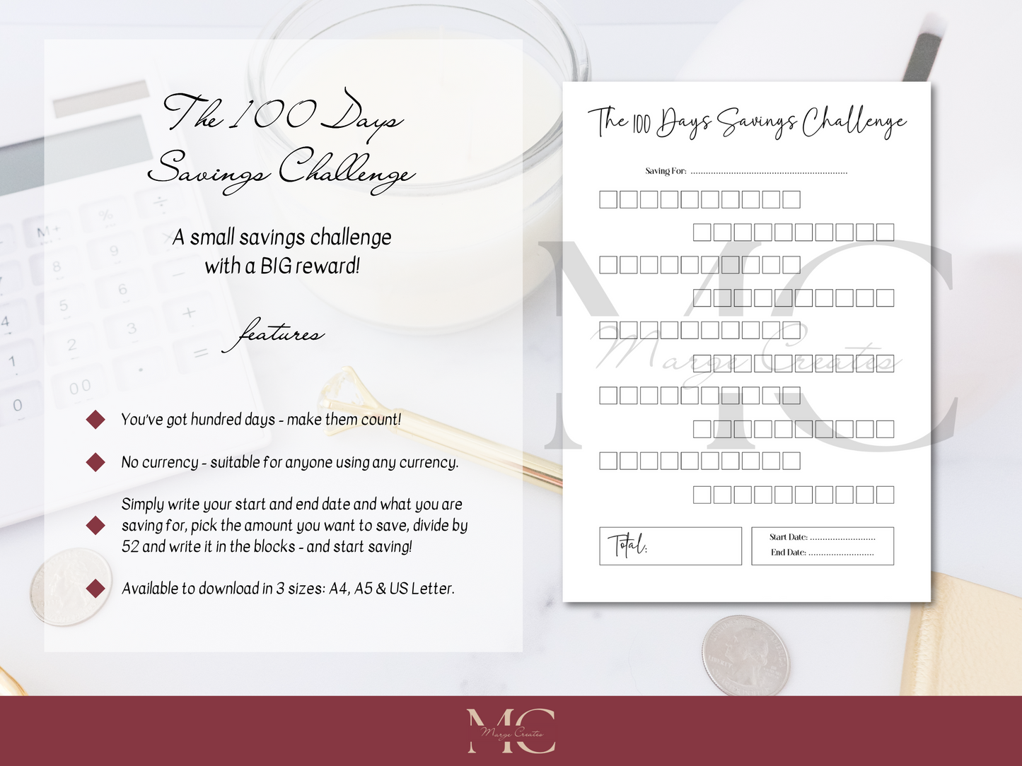 The 100 Days Savings Challenge Tracker