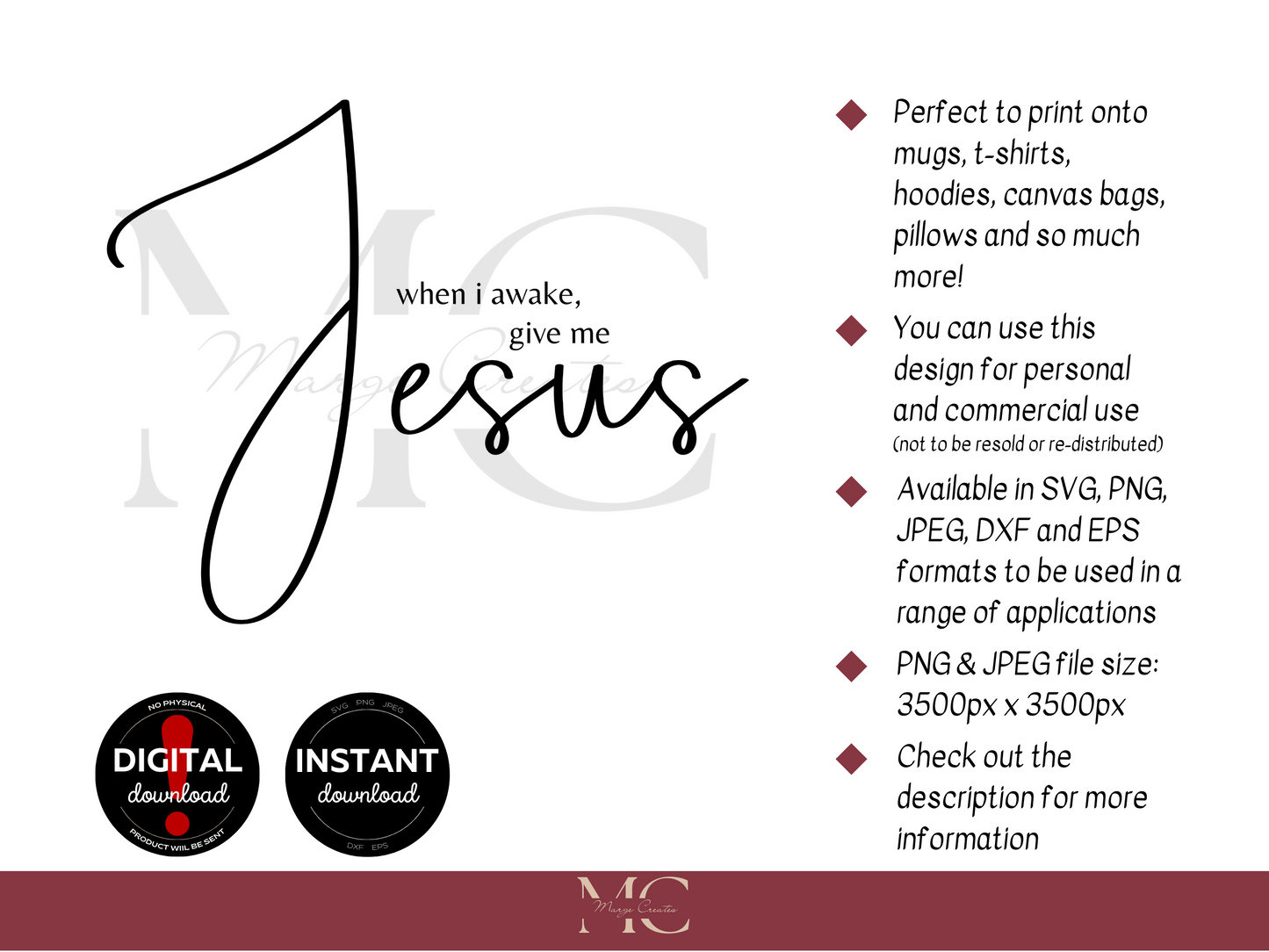 When I Awake, Give Me Jesus PNG & SVG