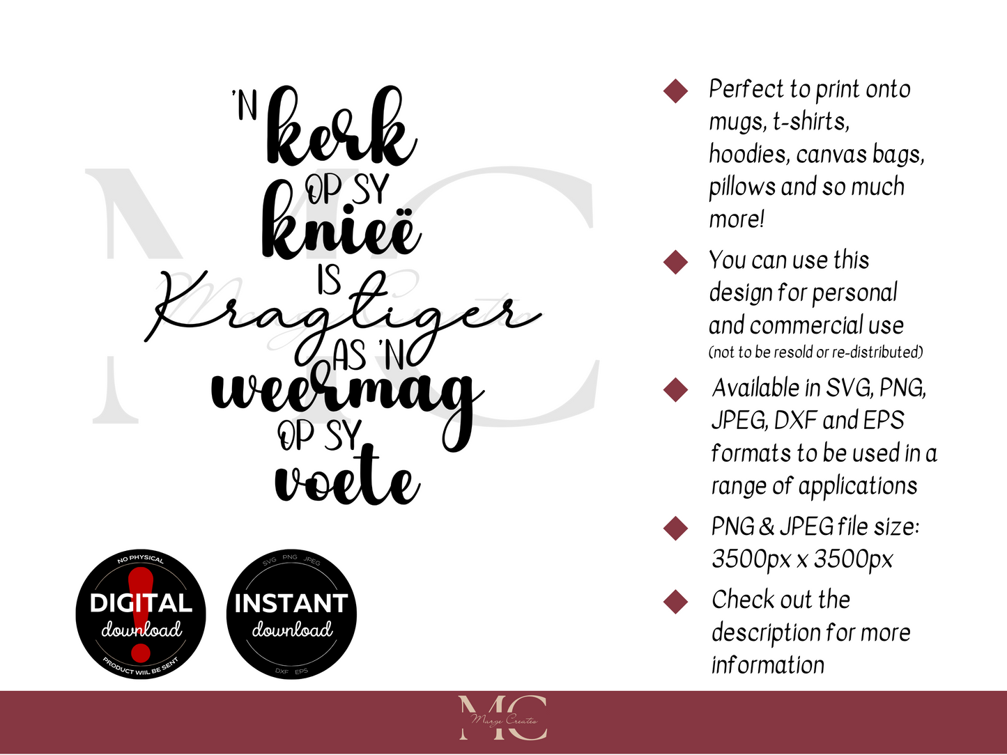 'n Kerk Op Sy Knieë Is Kragtiger As 'n Weermag Op Sy Voete PNG & SVG