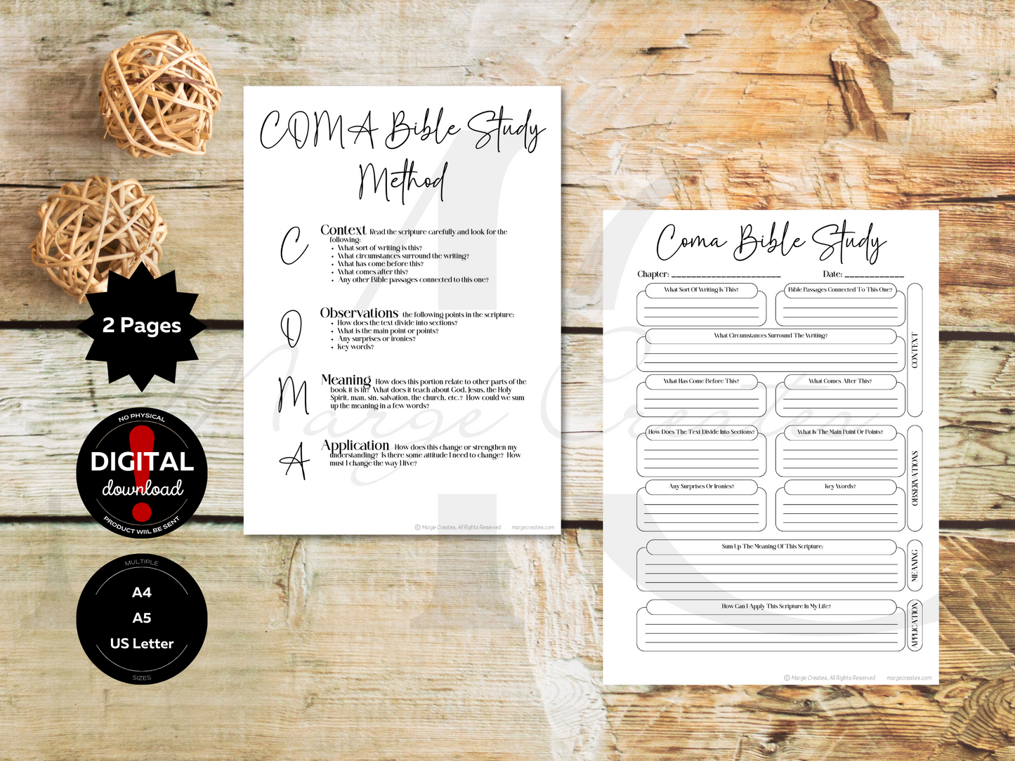 COMA Bible Study Method Worksheet