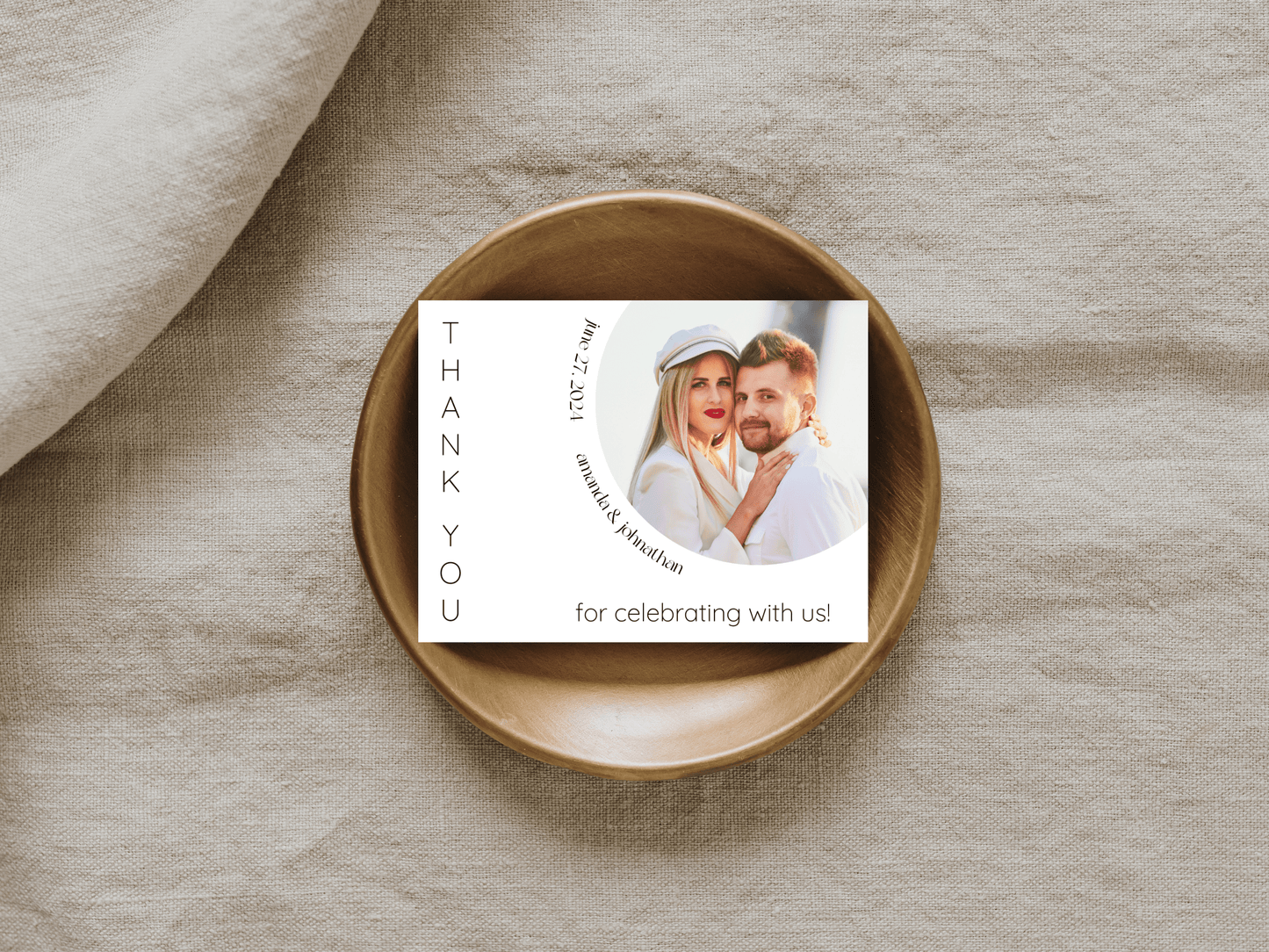 Minimalist Round Photo Rectangular Wedding Favor Tags / Sticker / Label, Printable Templates