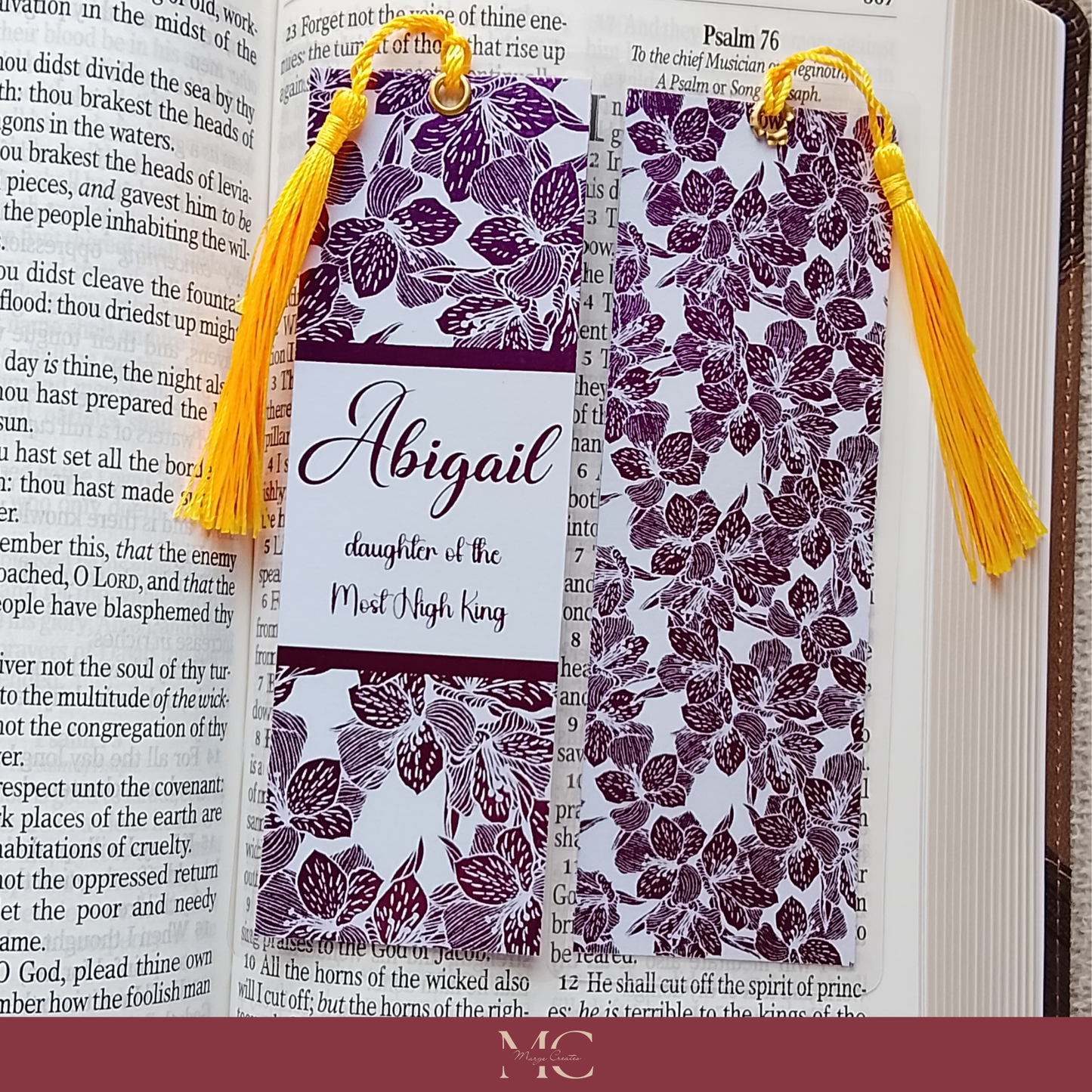 Personalized Daughter of the Most High King Bookmark