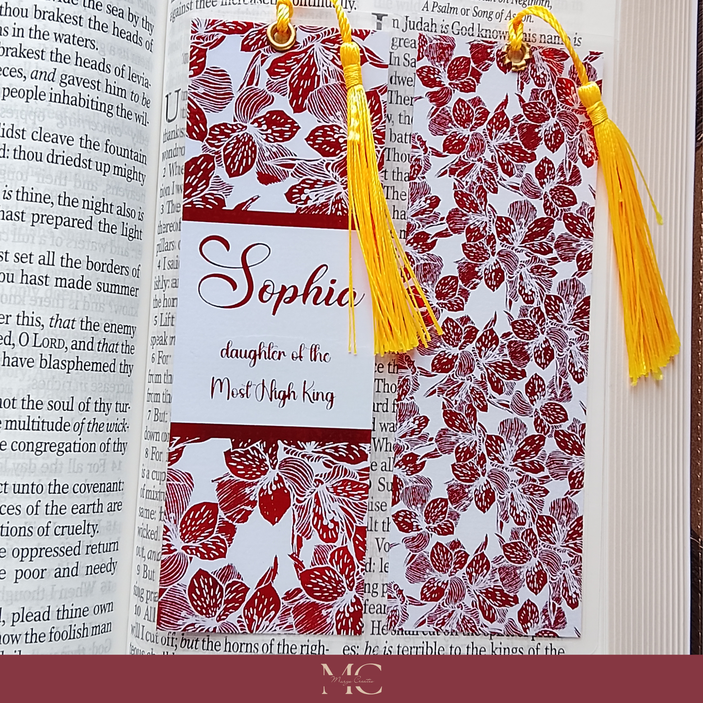 Personalized Daughter of the Most High King Bookmark