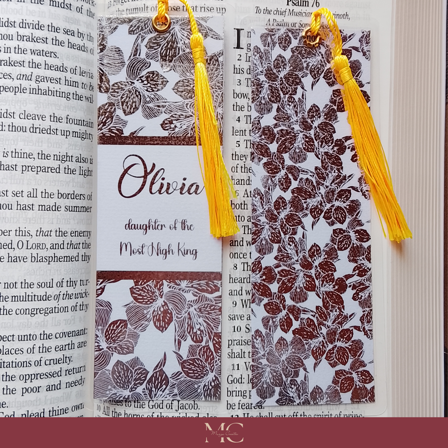 Personalized Daughter of the Most High King Bookmark