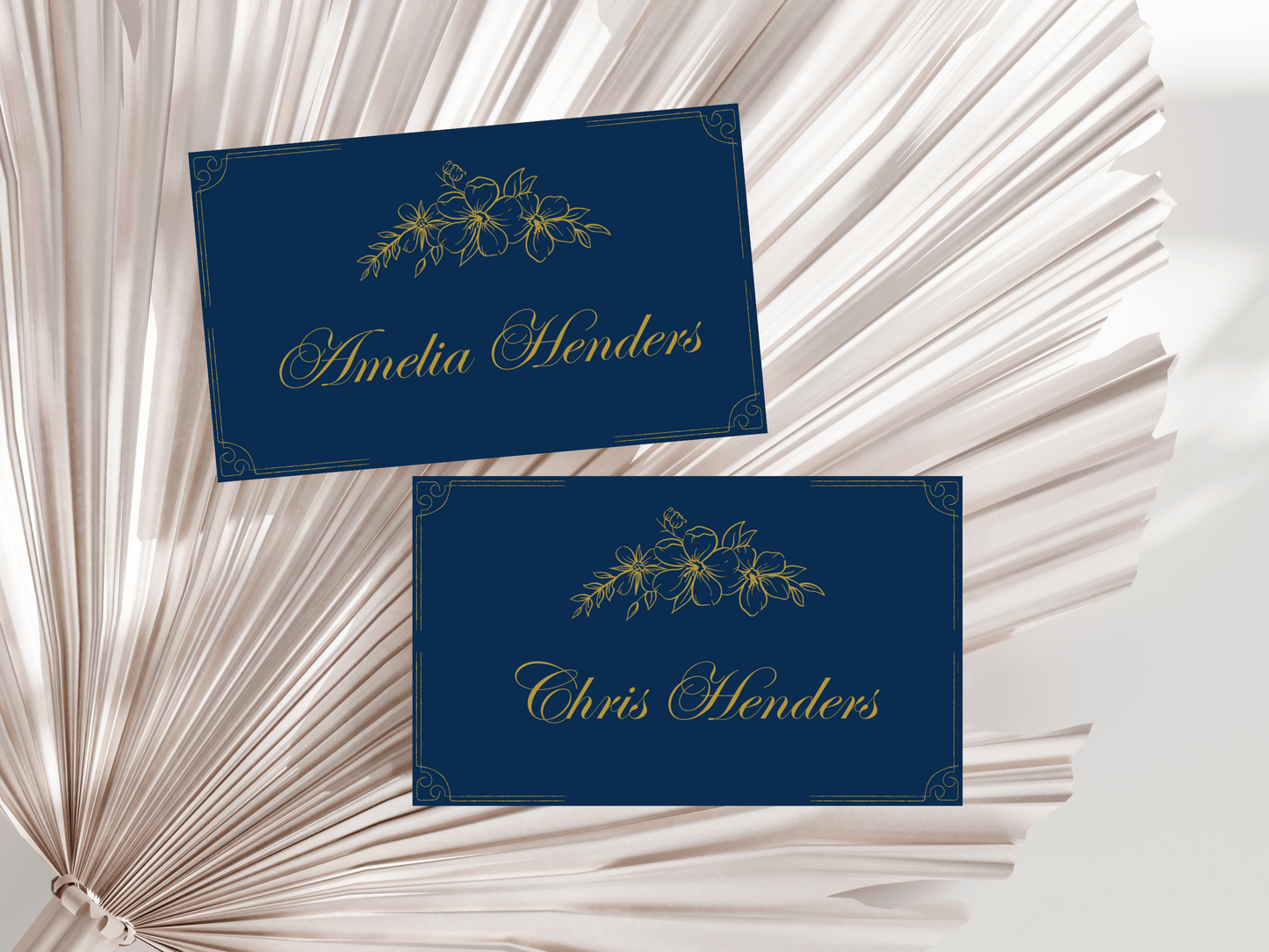 Elegant Blue & Gold 7Pc Wedding Reception Bundle with Seating Chart Card, Design 1, Printable Templates