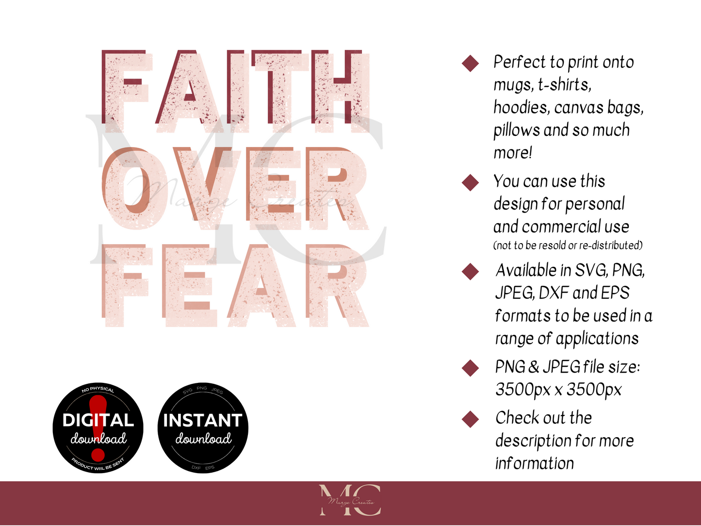 Faith Over Fear SVG PNG