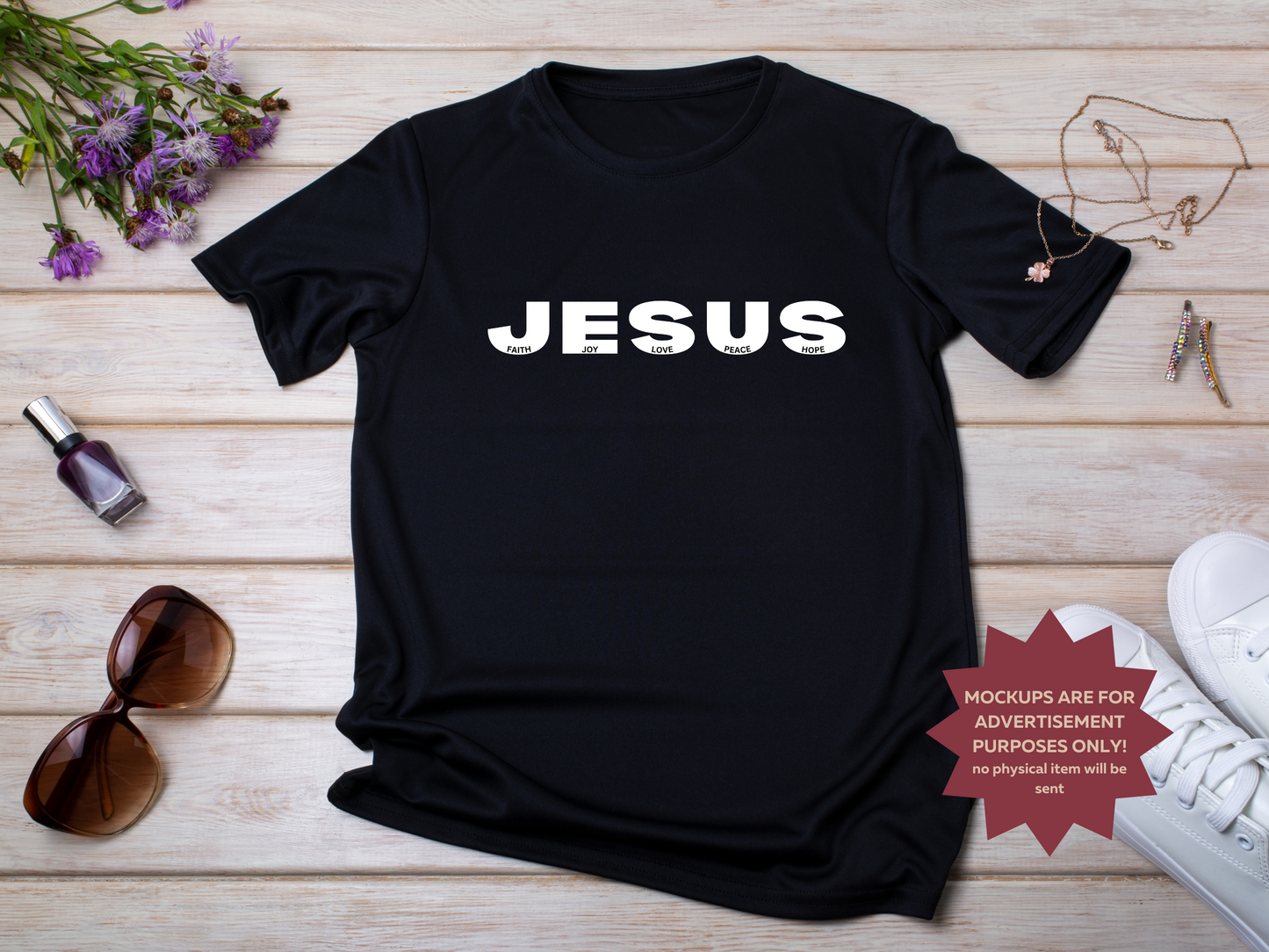 Jesus - Faith, Joy, Love, Peace, Hope Design PNG & SVG