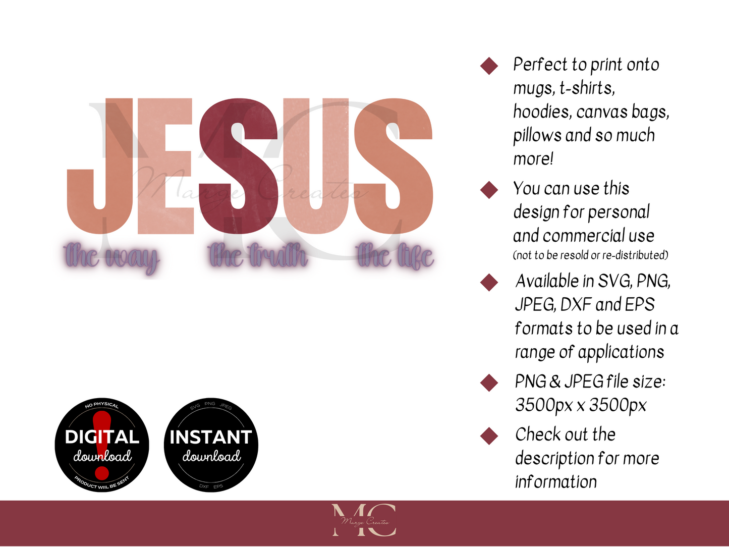 Jesus The Way The Truth The Life SVG PNG