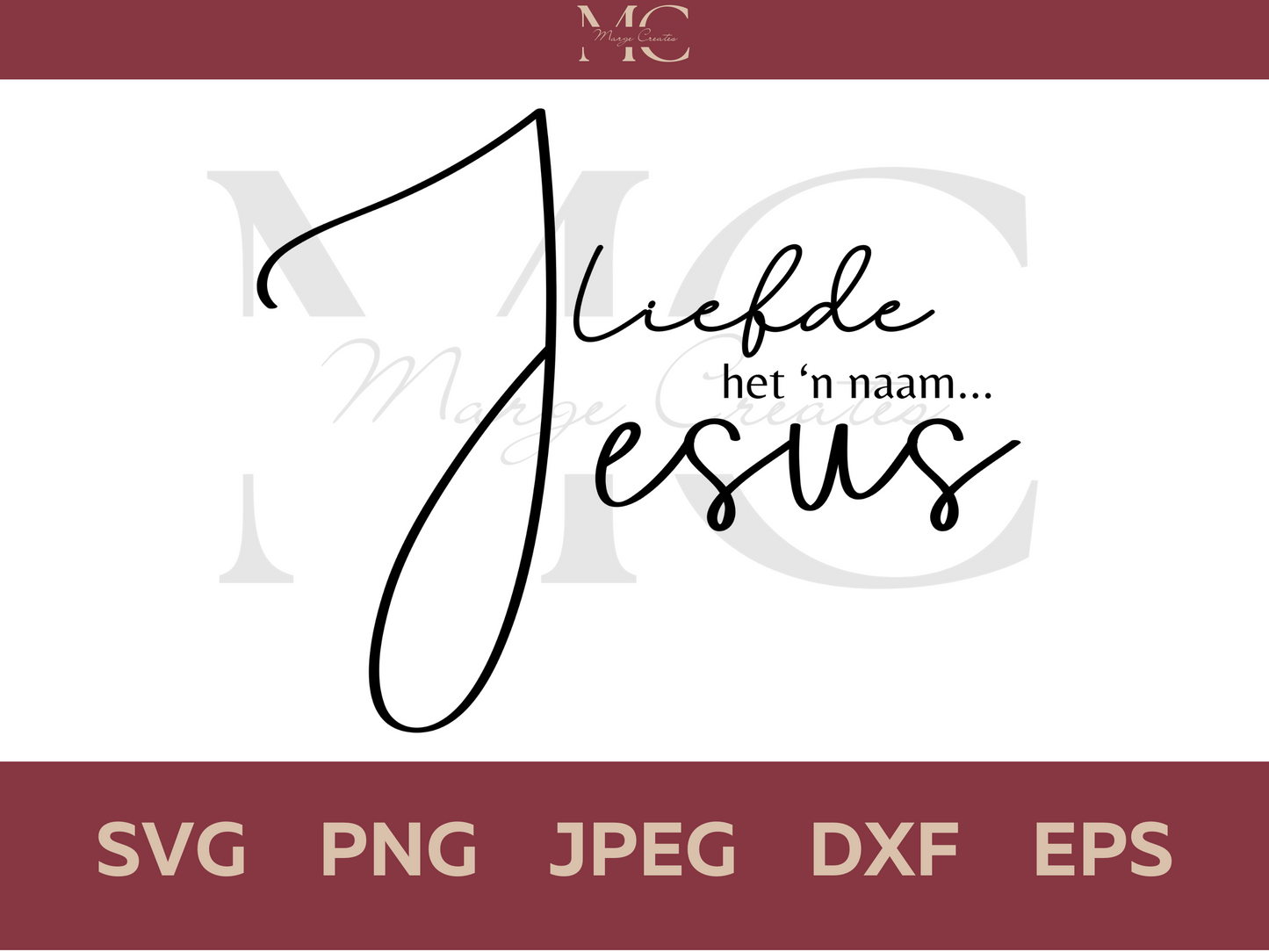 Liefde Het 'n Naam... Jesus PNG & SVG