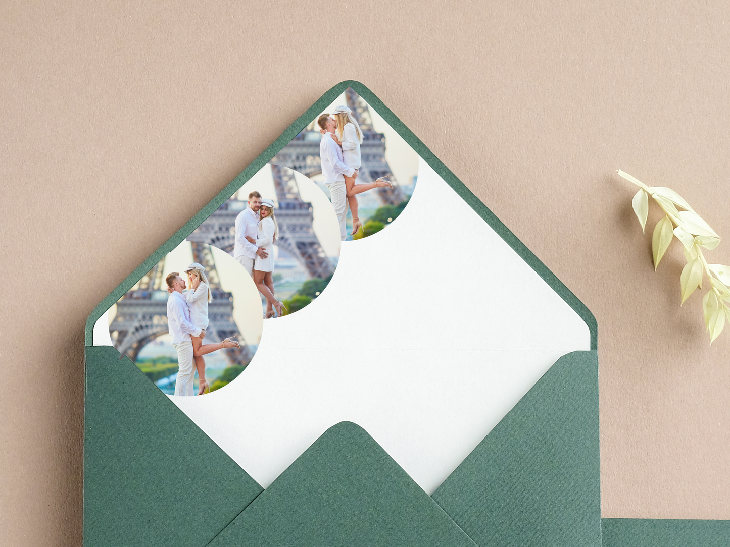 Minimalist Photo Wedding Envelope Liner Template, Printable Templates
