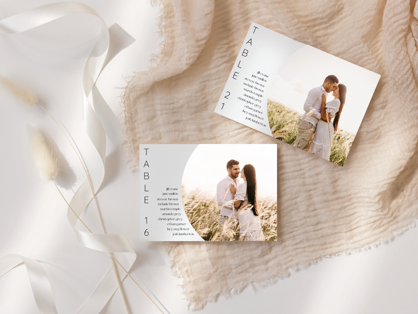 Minimalist Photo Wedding Seating Chart Card Template, Printable Templates
