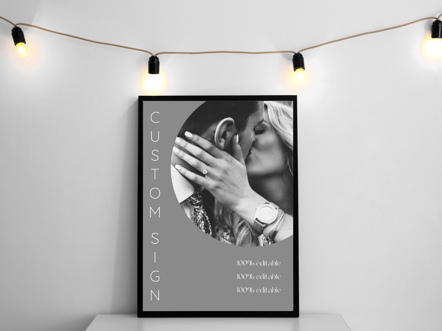 Minimalist Photo Wedding Sign Template Bundle, Printable Templates